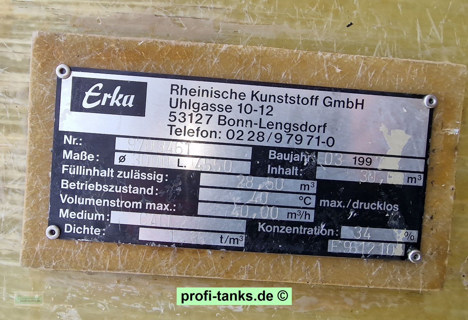 Silo Türe ait Erka P413 gebrauchter 30.000 L Polyestertank GFK-Tank Wassertank Salzsole-Tank Lagertank, Gebrauchtmaschine içinde Hillesheim (resim 11)