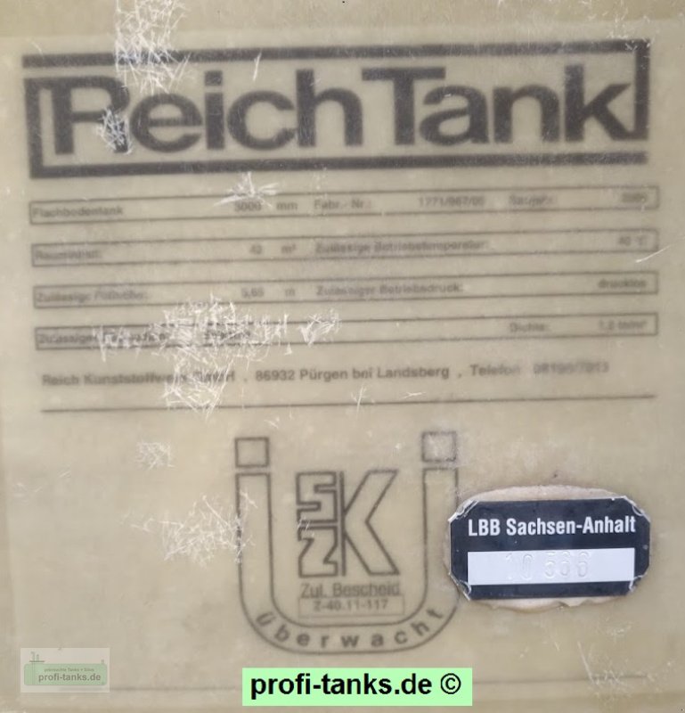 Silo του τύπου Reich Tank P217 gebrauchter 40.000 L Polyestertank GFK-Tank Wassertank Salzsole-Tank Lagertank, Gebrauchtmaschine σε Hillesheim (Φωτογραφία 10)