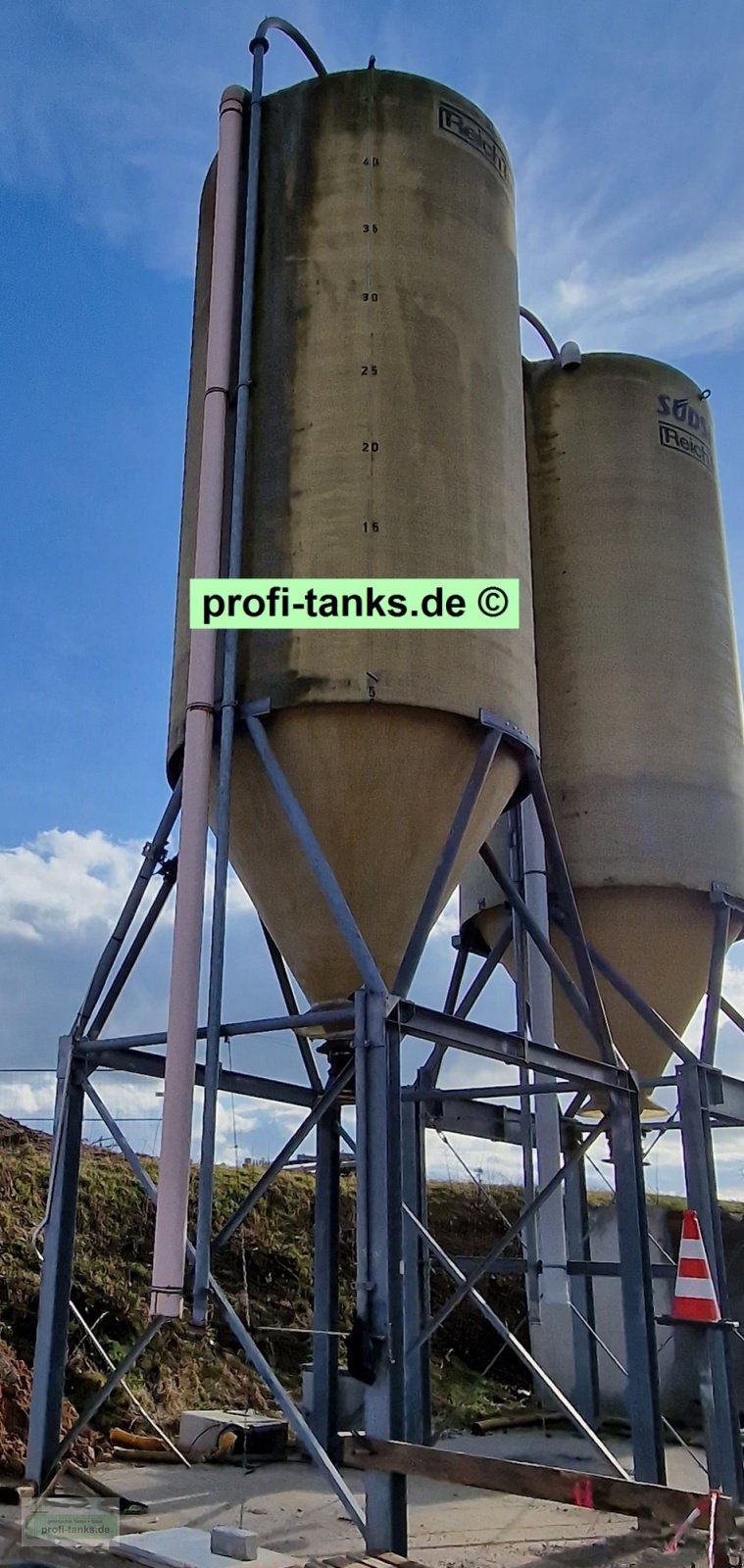 Silo typu Sonstige P404 gebrauchtes 50.000 L Polyestersilo GFK-Silo mit Unterfahrgestell Futtersilo Salzsilo, Gebrauchtmaschine w Hillesheim (Zdjęcie 5)