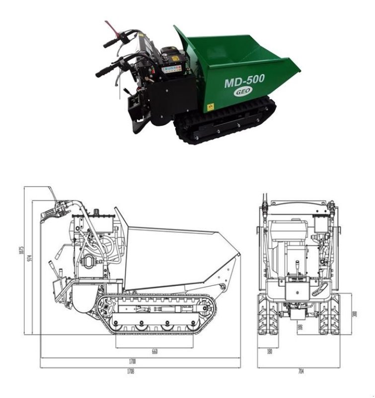 Sonstige Bagger & Lader a típus Geo Motorbør mini dumper 500kg Benzin motor *Leveres inkl sneskrabe blad*, Gebrauchtmaschine ekkor: Vinderup (Kép 8)