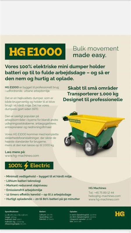 Sonstige Bagger & Lader del tipo Sonstige E1000 100% ELEKTRISK motorbør, Gebrauchtmaschine In Skævinge (Immagine 2)