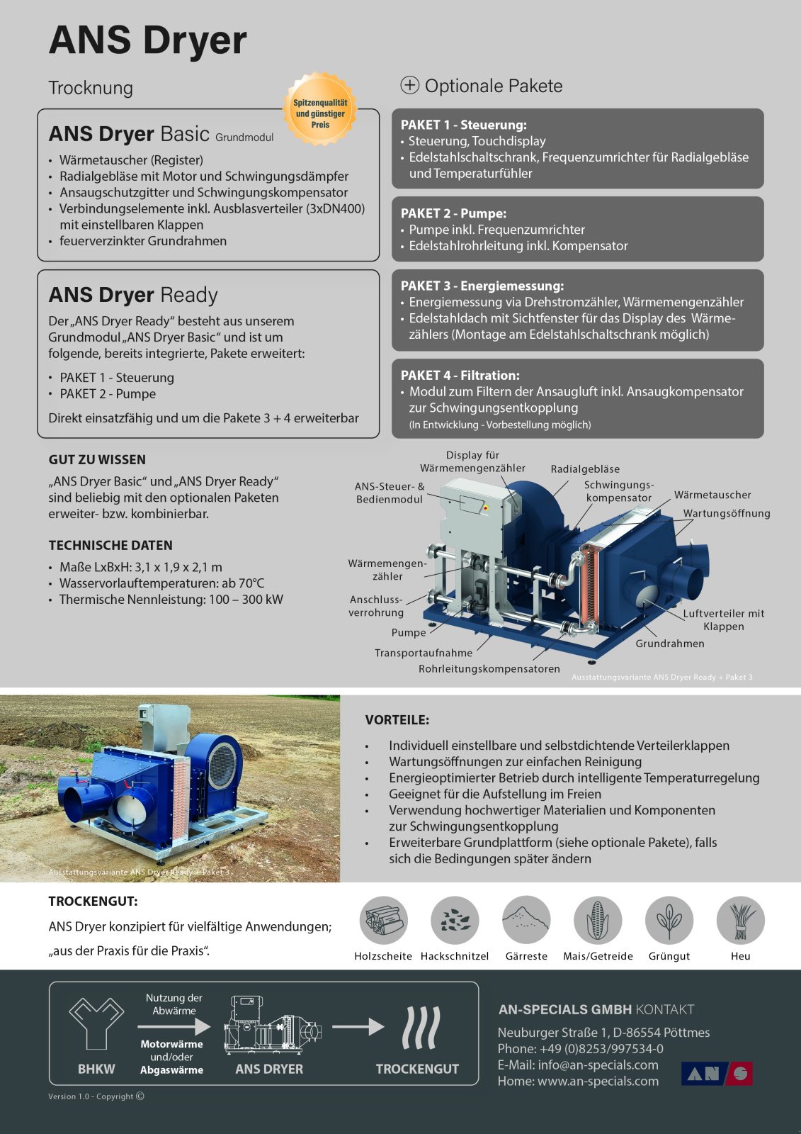 Sonstige Biogastechnik tip AN-Specials GmbH TROCKNUNGSANLAGEN von 100 - 300 kWth - ANS DRYER / TROCKNUNG, Neumaschine in Pöttmes (Poză 8)