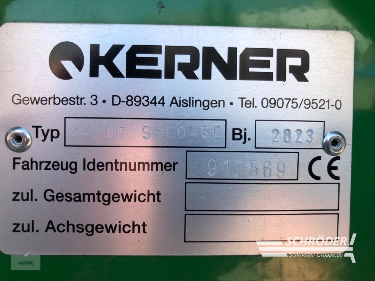 Sonstige Bodenbearbeitungsgeräte Türe ait Kerner X-CUT SOLO 450, Neumaschine içinde Ahlerstedt (resim 7)