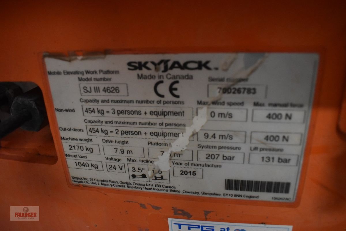 Sonstige Bühnen tip Skyjack 4626 SJ III, Gebrauchtmaschine in Putzleinsdorf (Poză 9)