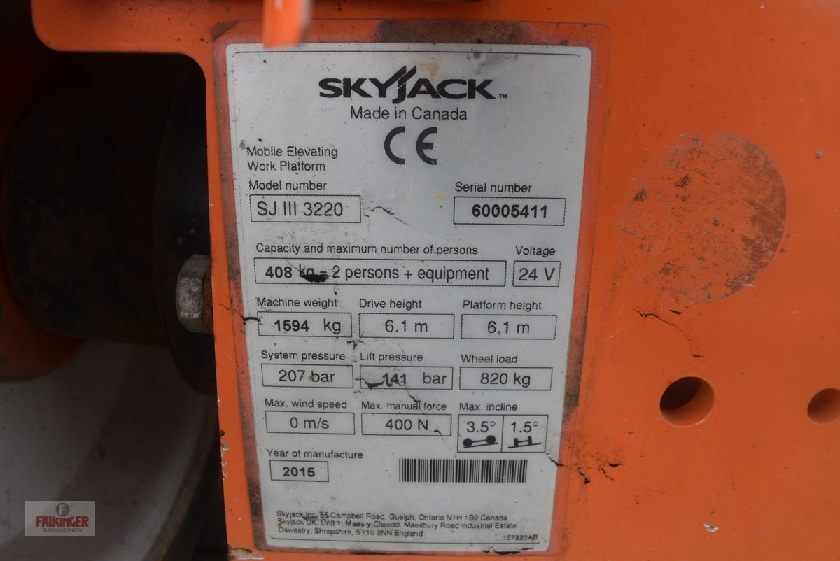 Sonstige Bühnen Türe ait Skyjack SJ III 3220, Gebrauchtmaschine içinde Putzleinsdorf (resim 9)