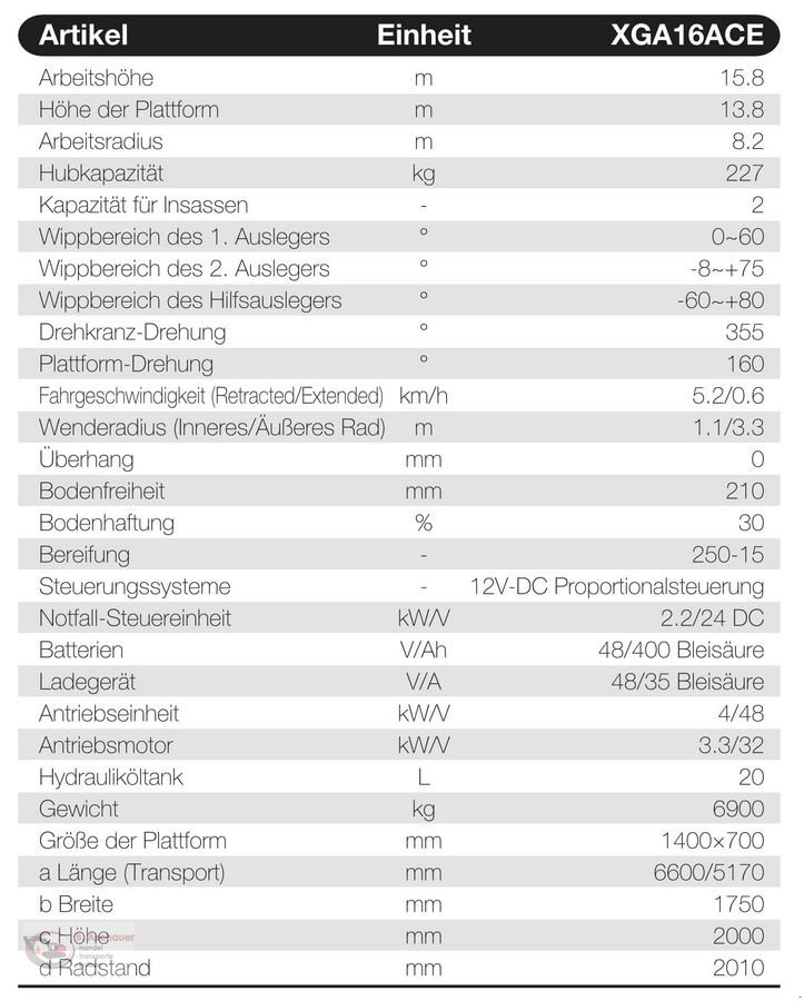 Sonstige Bühnen tip Sonstige XCMG-XGA16ACE, Neumaschine in Dimbach (Poză 2)