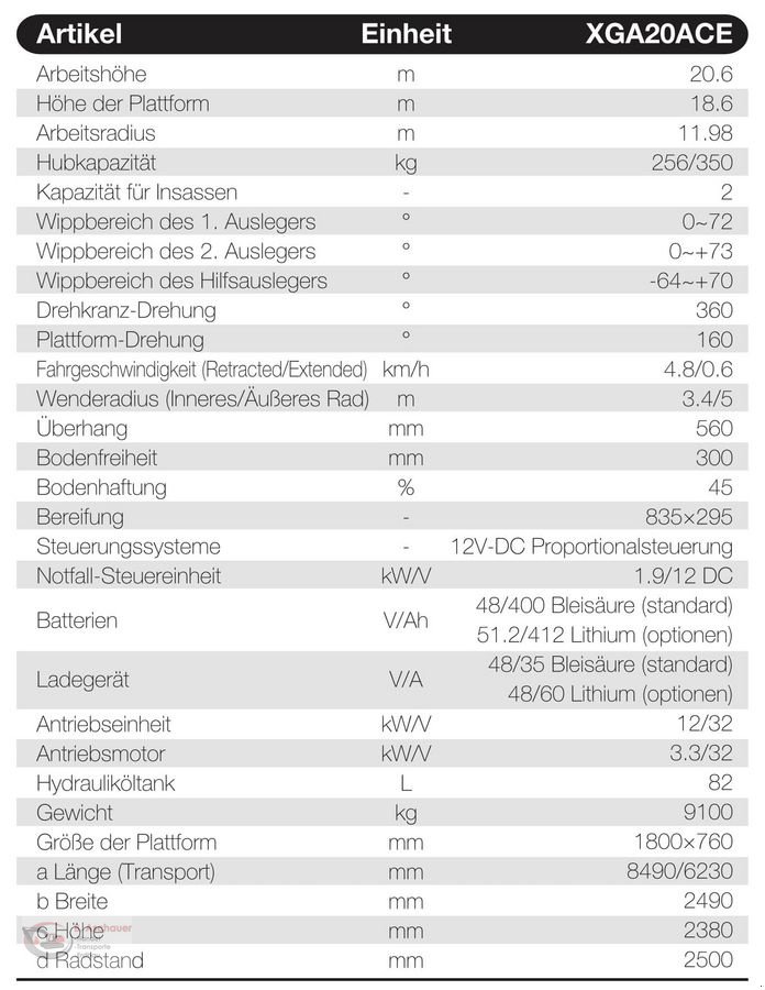 Sonstige Bühnen типа Sonstige XCMG-XGA20ACE, Neumaschine в Dimbach (Фотография 2)