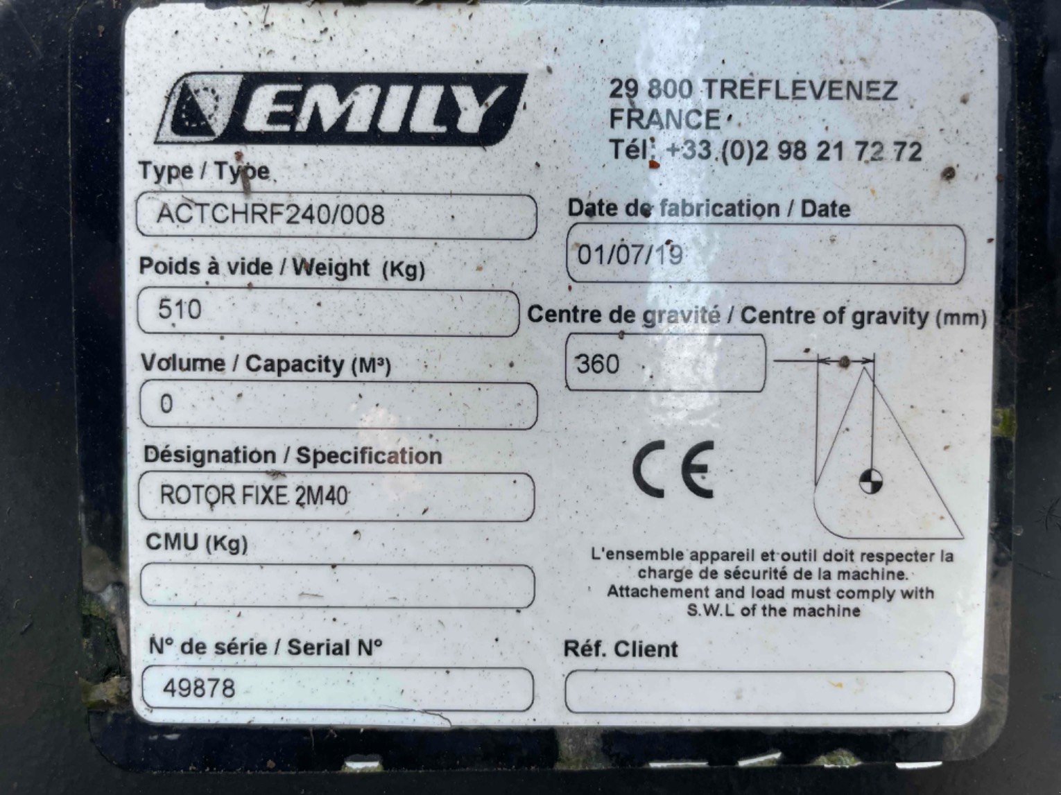 Sonstige Düngung & Pflanzenschutztechnik του τύπου Emily Matériel d'élevage - autre Rotor de desilage Emily, Gebrauchtmaschine σε SAINT CLAIR SUR ELLE (Φωτογραφία 2)