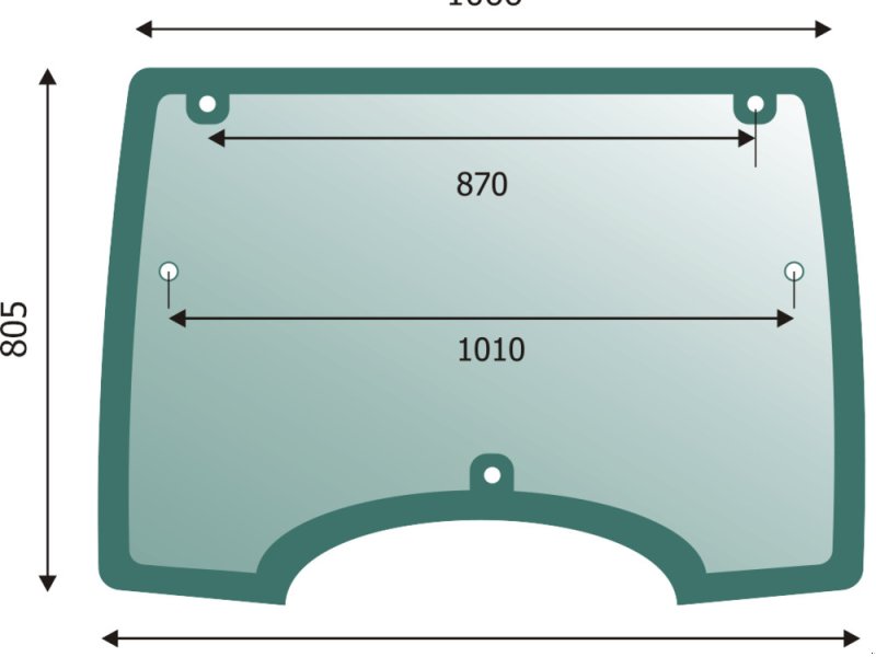 Sonstige Ersatzteile des Typs FAIE Frontscheibe passend zu Lindner Geotrac, Farbe grün getönt, neu in Regau (Bild 1)