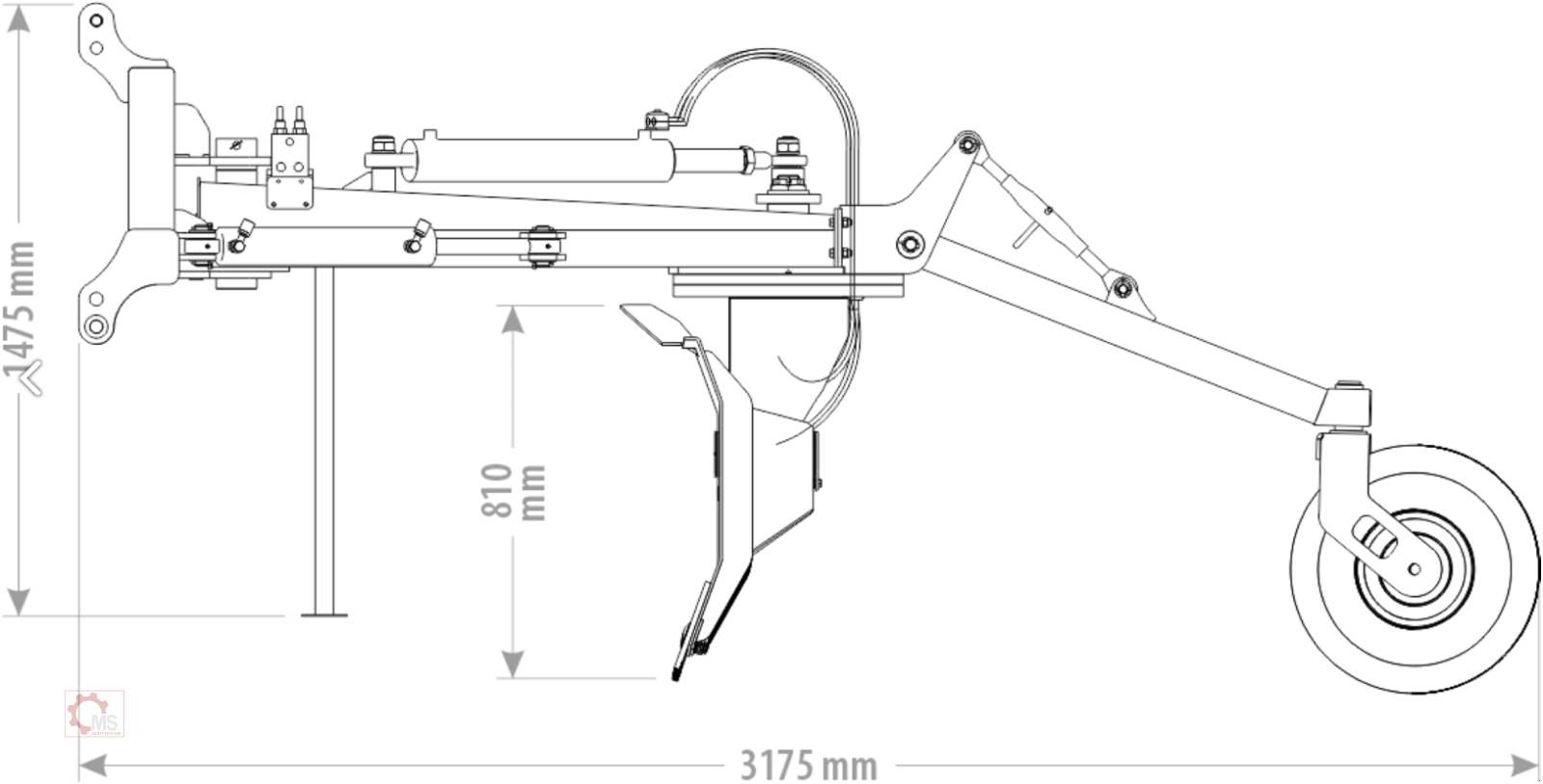 Sonstige Forsttechnik Türe ait MS Planierschild Wegehobel Hydraulische Verstellung, Neumaschine içinde Tiefenbach (resim 3)