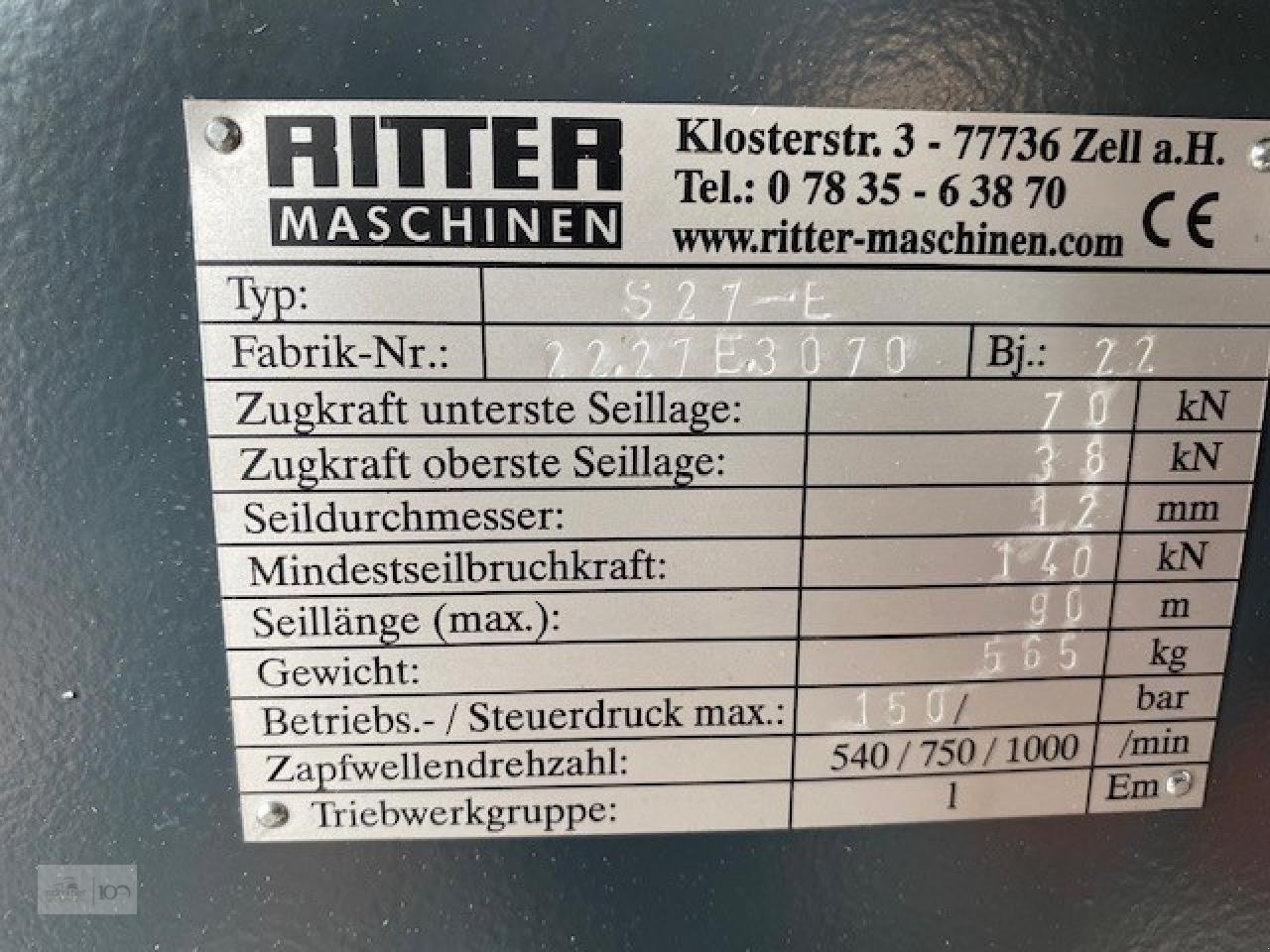 Sonstige Forsttechnik Türe ait Ritter S 27-E mit SAV, Neumaschine içinde Eslohe–Bremke (resim 3)