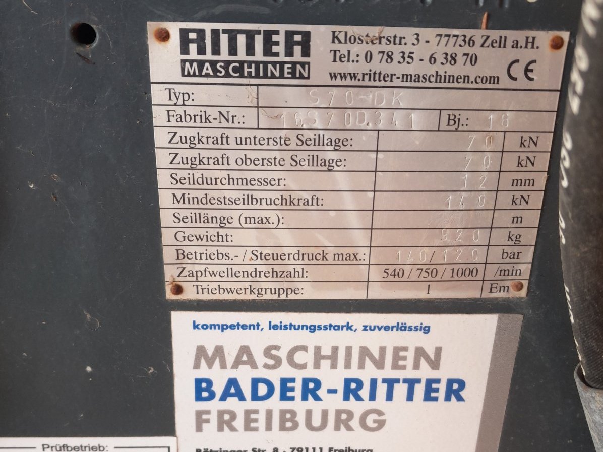 Sonstige Forsttechnik typu Ritter S70 DK, Gebrauchtmaschine v Wittnau (Obrázok 1)