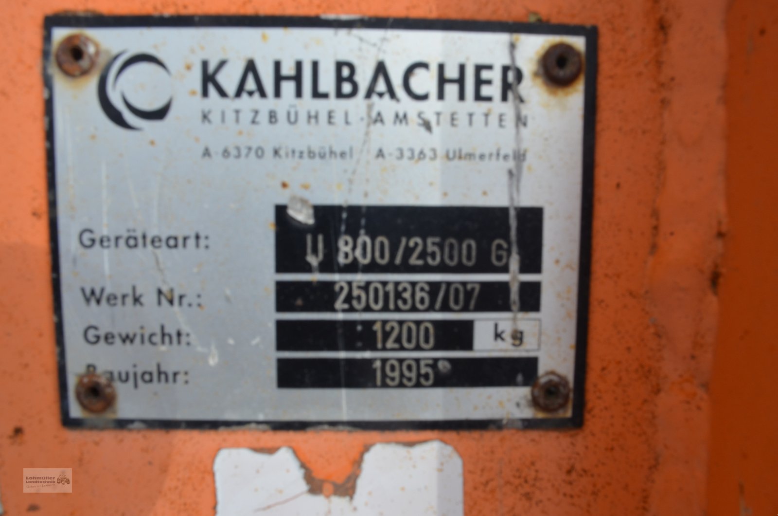 Sonstige Gartentechnik & Kommunaltechnik типа Kahlbacher U 800/2500 G, Gebrauchtmaschine в Traunreut (Фотография 3)
