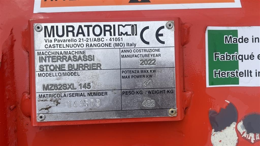 Sonstige Gartentechnik & Kommunaltechnik tip Muratori MZ62SXL -145, Gebrauchtmaschine in Suldrup (Poză 5)