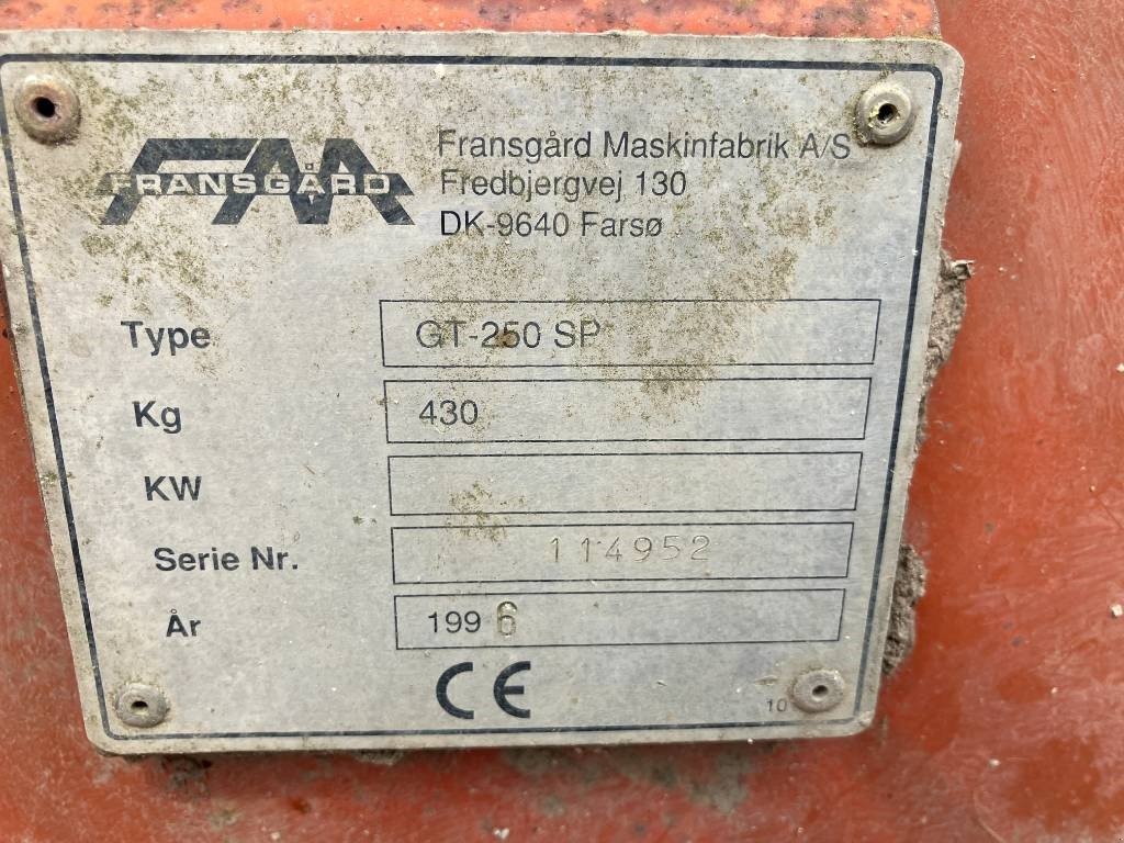 Sonstige Gartentechnik & Kommunaltechnik типа Sonstige Fransgård GT 250 SP, Gebrauchtmaschine в Hinnerup (Фотография 3)