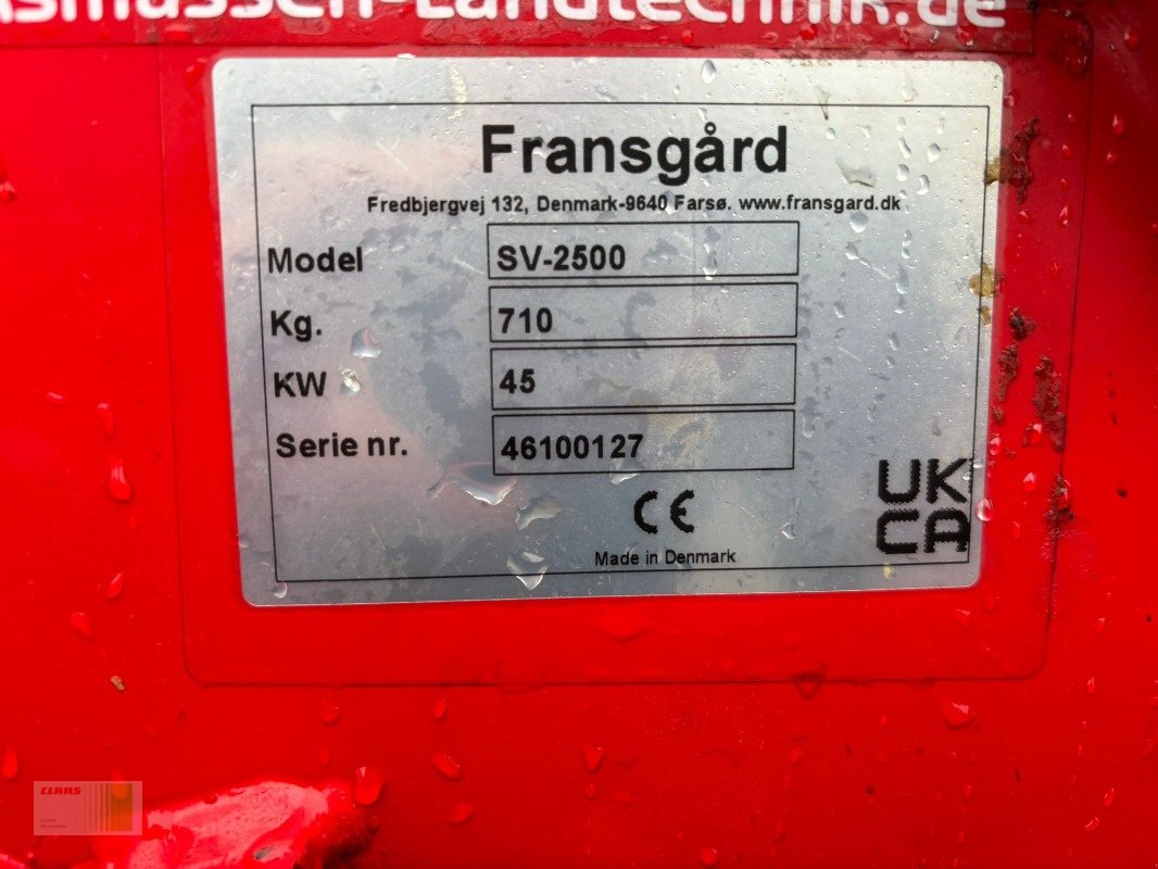 Sonstige Grünlandtechnik & Futtererntetechnik des Typs Fransgard SV-2500, Gebrauchtmaschine in Risum-Lindholm (Bild 8)