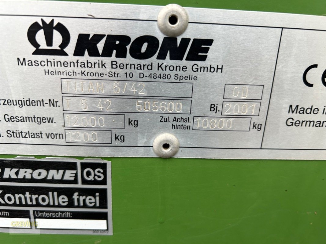 Sonstige Grünlandtechnik & Futtererntetechnik typu Krone Titan All in 42 GD, Gebrauchtmaschine w Euskirchen (Zdjęcie 8)