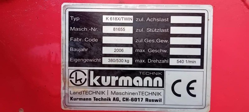 Sonstige Grünlandtechnik & Futtererntetechnik Türe ait Kurmann K 618X, Gebrauchtmaschine içinde Domdidier (resim 5)