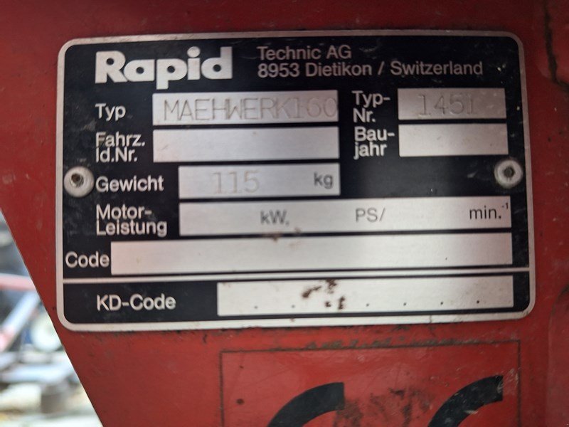 Sonstige Grünlandtechnik & Futtererntetechnik van het type Rapid 160 Doppelmesser, Gebrauchtmaschine in Chur (Foto 3)