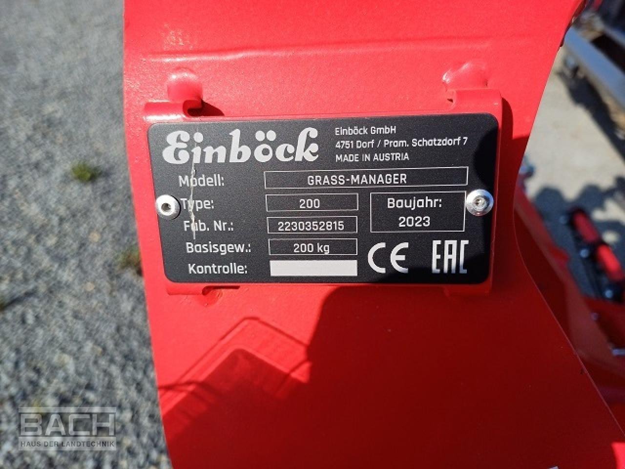 Sonstige Grünlandtechnik & Futtererntetechnik za tip Sonstige EINBÖCK GRASSMANAGER 200, Gebrauchtmaschine u Boxberg-Seehof (Slika 5)