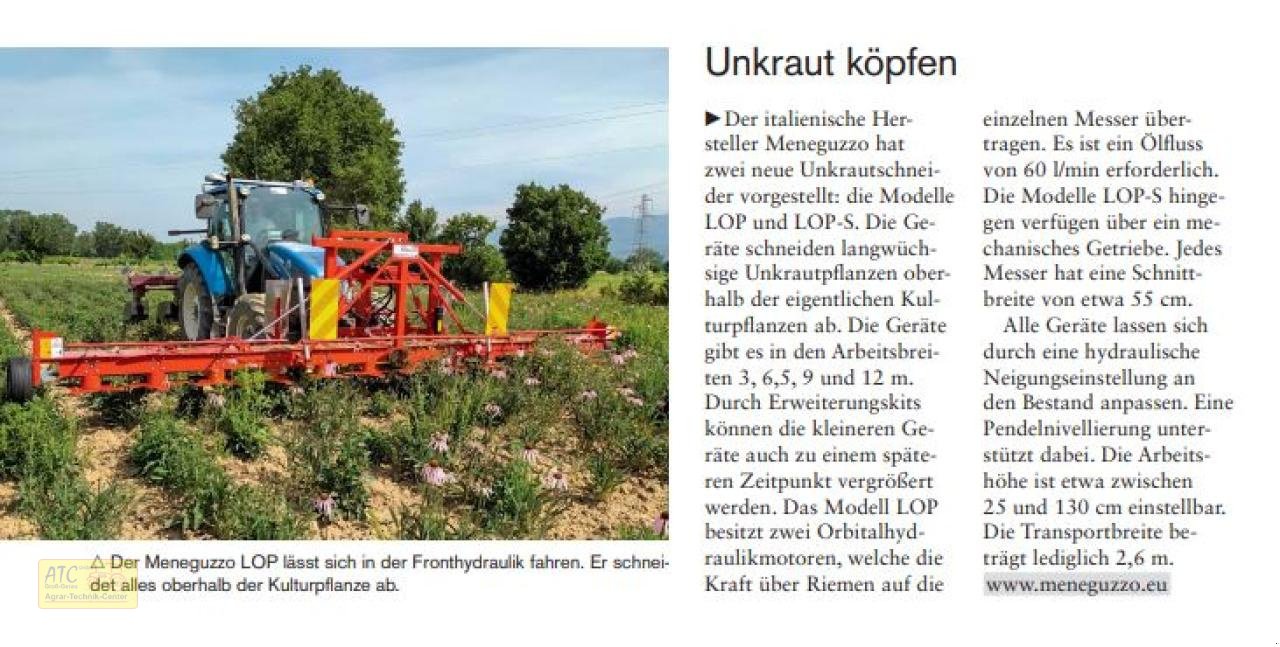 Sonstige Grünlandtechnik & Futtererntetechnik del tipo Sonstige Meneguzzo LOP90-EN Unkrautmäher, Neumaschine In Groß-Gerau (Immagine 6)