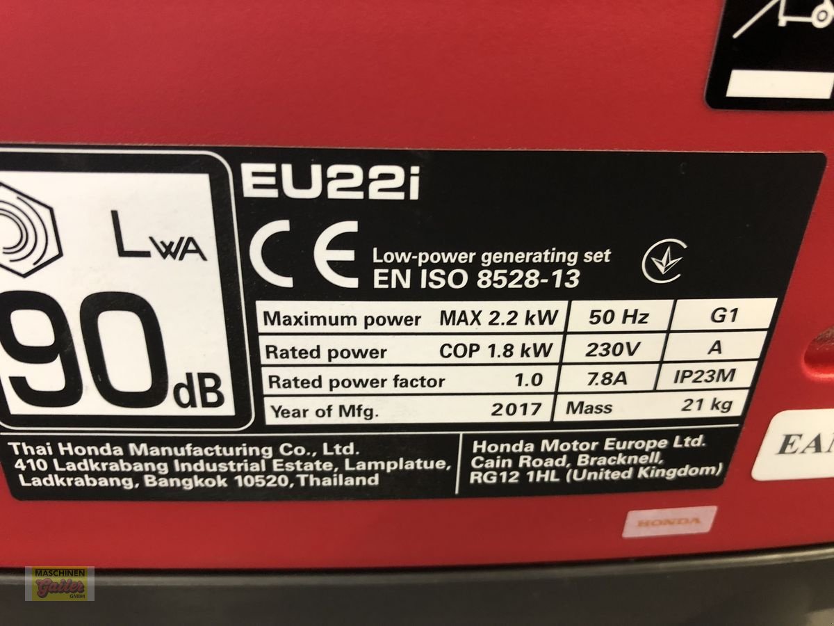 Sonstige Hoftechnik Türe ait Honda EU 22i Aktion, Vorführmaschine içinde Kötschach (resim 4)