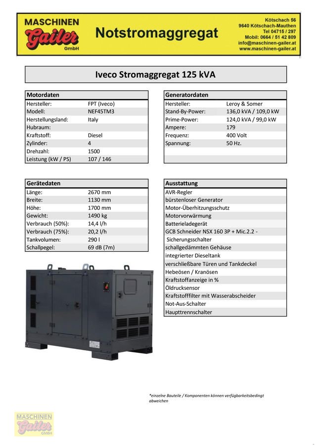 Sonstige Hoftechnik от тип Iveco FOGO MG-Power 125 KVA, Neumaschine в Kötschach (Снимка 20)