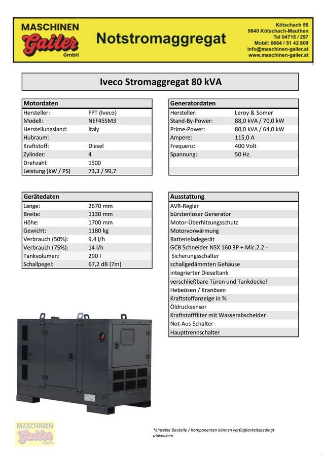 Sonstige Hoftechnik типа Iveco Fogo MG-Power 80 KVA, Neumaschine в Kötschach (Фотография 11)