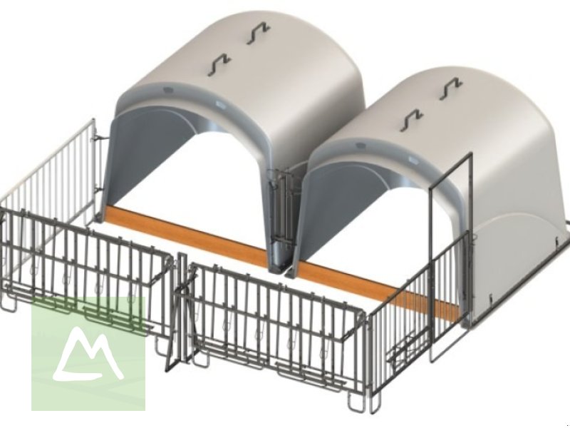 Sonstige Hoftechnik typu Kerbl CalfHouse Premium XL Kälberhütte mit Umzäunung – Doppelset (kostenlos Lieferung), Neumaschine v Weiz (Obrázek 1)