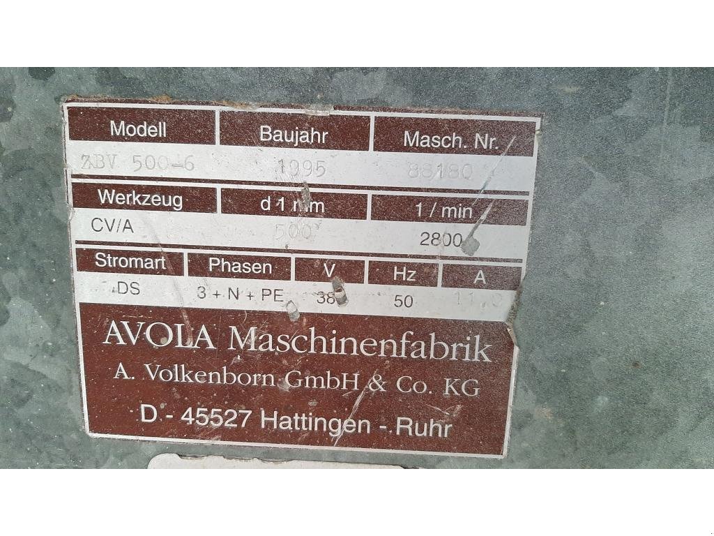 Sonstige Industriemaschinen del tipo Avola ZBV 500-6, Gebrauchtmaschine In Düsseldorf (Immagine 2)