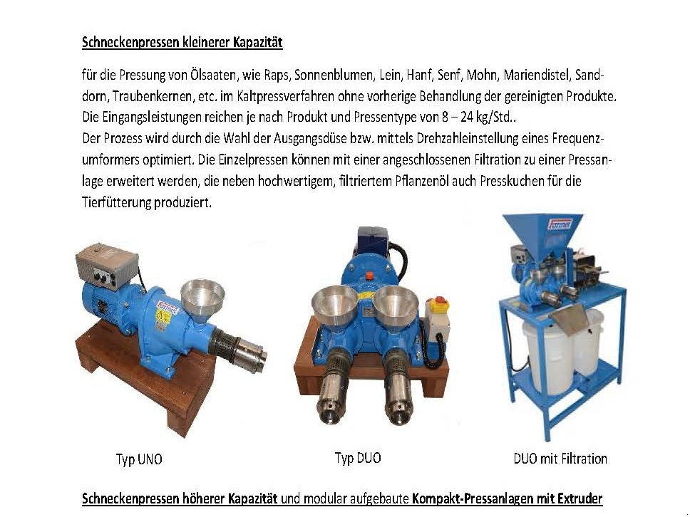 Sonstige Pressen typu Farmet Pflanzenölpressen Typ UNO und DUO, Neumaschine v Niederfellabrunn (Obrázek 5)