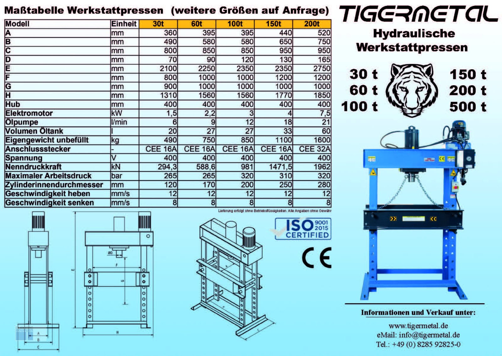 Sonstige Pressen Türe ait Tigermetal Presse hydraulisch 30 Tonnen, Neumaschine içinde Paderborn (resim 5)