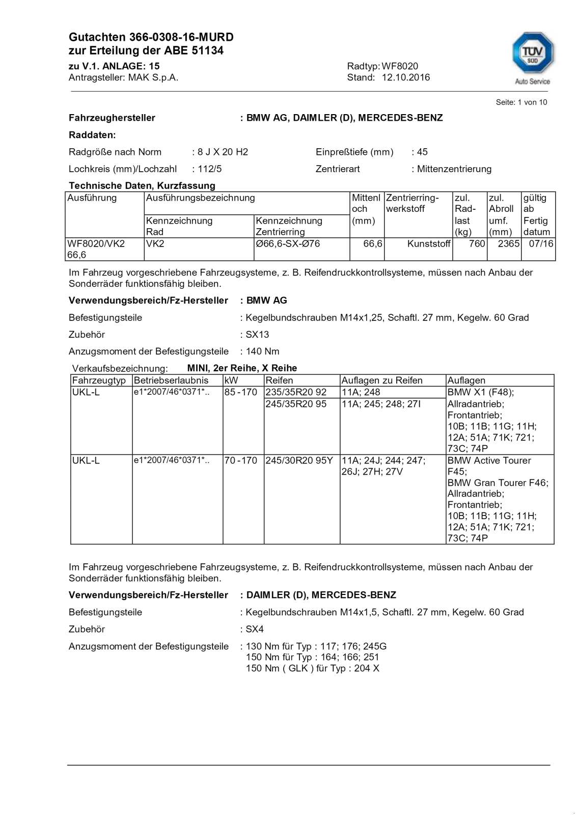 Sonstige Räder & Reifen & Felgen del tipo Sonstige MAK WOLF Gloss Black 20 Zoll, Neumaschine en Hahnbach (Imagen 8)