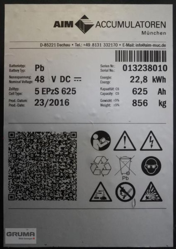 Sonstige Teile от тип Aim 48 Volt 5 PzS 625 Ah, Gebrauchtmaschine в Friedberg-Derching (Снимка 5)