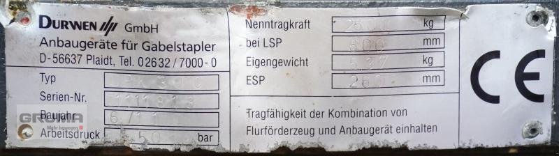 Sonstige Teile Türe ait Durwen DPK 30 C, Breite 1200 mm, Gebrauchtmaschine içinde Friedberg-Derching (resim 5)