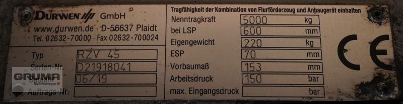 Sonstige Teile Türe ait Durwen Durwen RZV 45, Breite: 1350 mm, Gebrauchtmaschine içinde Friedberg-Derching (resim 4)