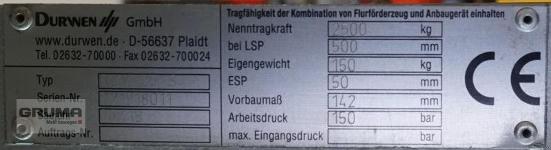 Sonstige Teile a típus Durwen RZV 25 S B=1150 mm, Gebrauchtmaschine ekkor: Friedberg-Derching (Kép 4)