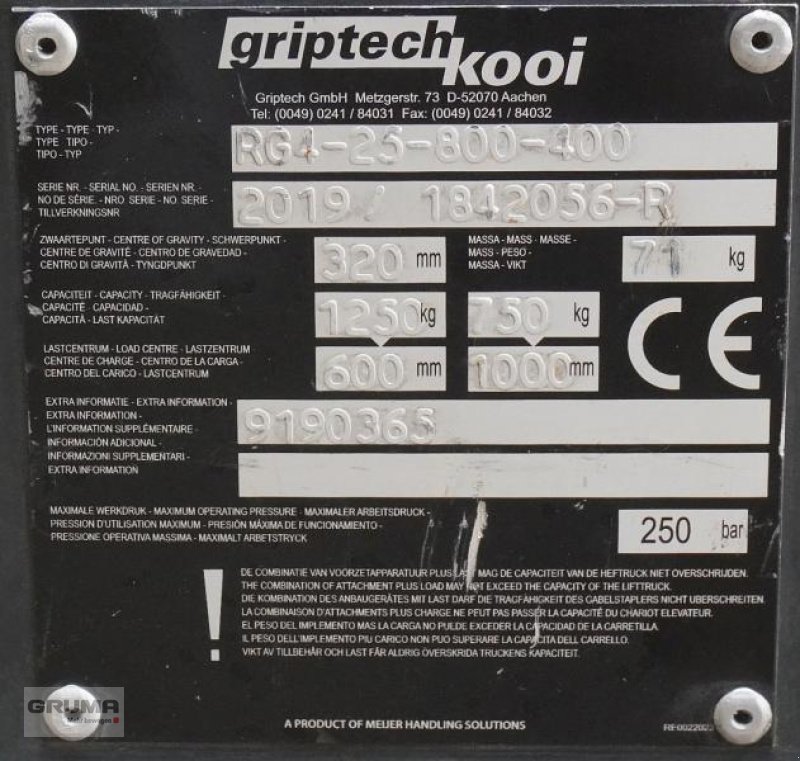 Sonstige Teile του τύπου Griptech Griptech RG 4 25 800/400, Gebrauchtmaschine σε Friedberg-Derching (Φωτογραφία 5)