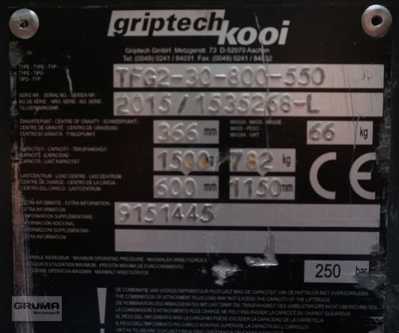 Sonstige Teile typu Griptech TFG2-30-800-550, Gebrauchtmaschine v Friedberg-Derching (Obrázek 4)