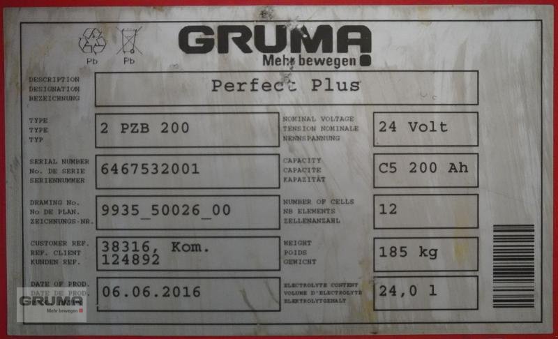 Sonstige Teile a típus Gruma 24 Volt 2 PzB 200 Ah, Gebrauchtmaschine ekkor: Friedberg-Derching (Kép 2)