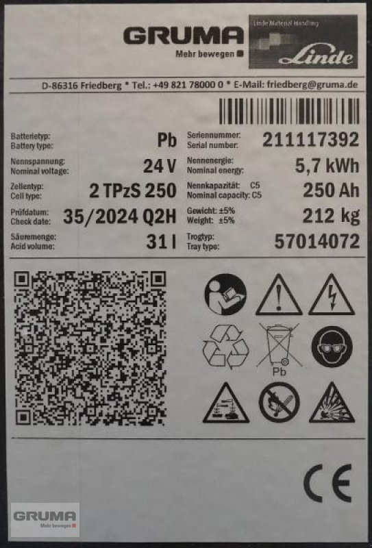 Sonstige Teile του τύπου Gruma 24 Volt 2 PzS 250 Ah, Gebrauchtmaschine σε Friedberg-Derching (Φωτογραφία 5)