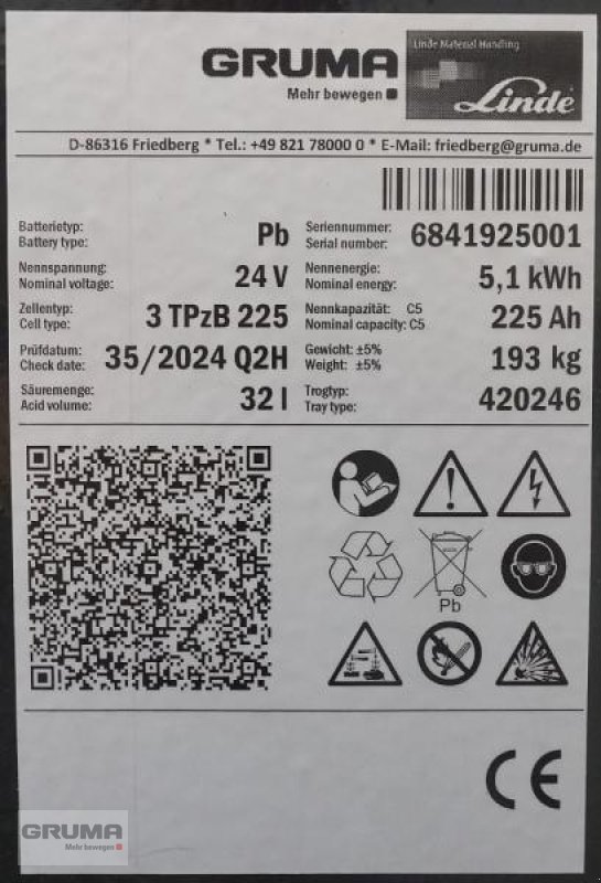 Sonstige Teile tip Gruma 24 Volt 3 PzB 225 Ah, Gebrauchtmaschine in Friedberg-Derching (Poză 5)