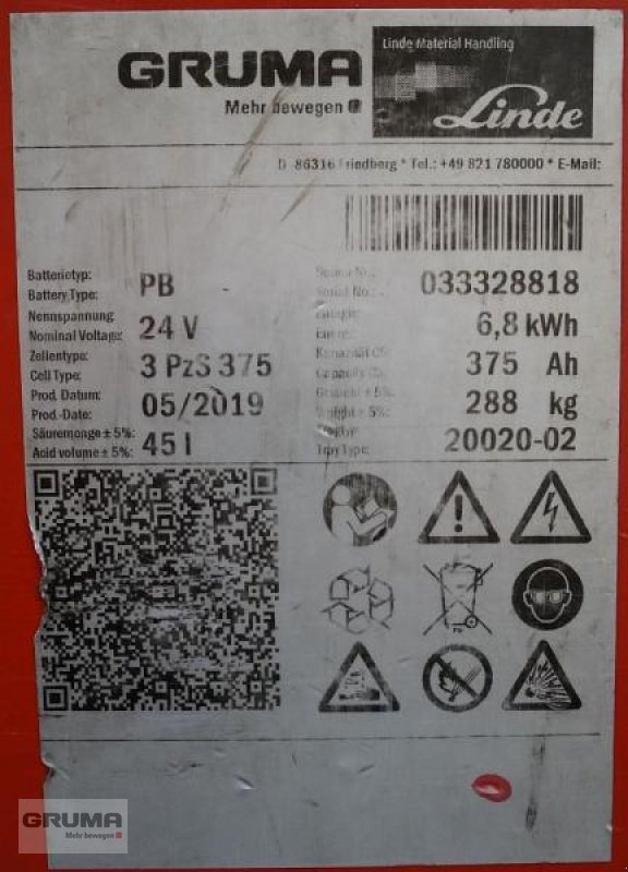 Sonstige Teile Türe ait Gruma 24 Volt 3 PzS 375 Ah, Gebrauchtmaschine içinde Friedberg-Derching (resim 5)