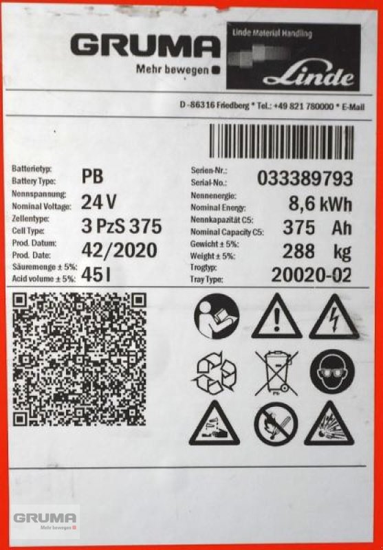 Sonstige Teile του τύπου Gruma 24 Volt 3 PzS 375 Ah, Gebrauchtmaschine σε Friedberg-Derching (Φωτογραφία 5)