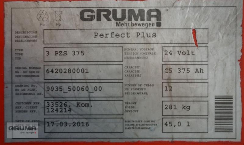 Sonstige Teile типа Gruma 24 Volt 3 PzS 375 Ah, Gebrauchtmaschine в Friedberg-Derching (Фотография 5)