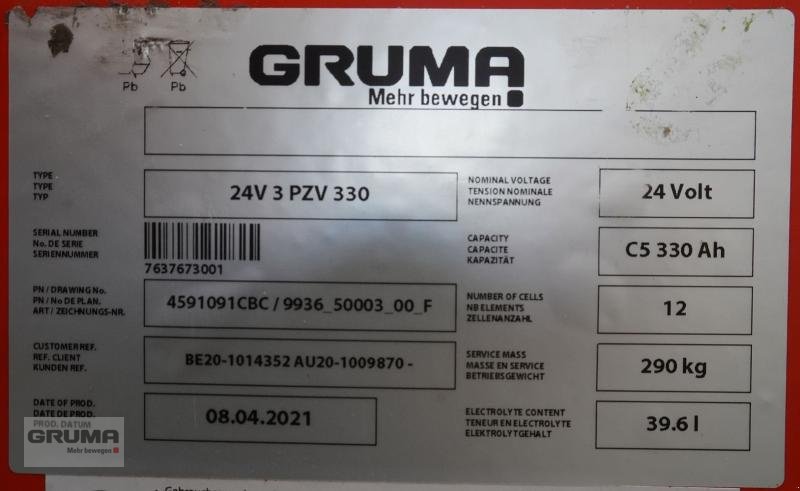 Sonstige Teile типа Gruma 24 Volt 3 PzV 330 Ah, Gebrauchtmaschine в Friedberg-Derching (Фотография 5)