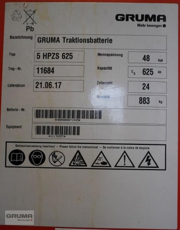 Sonstige Teile типа Gruma 48 Volt 5 PzS 625 Ah, Gebrauchtmaschine в Friedberg-Derching (Фотография 5)