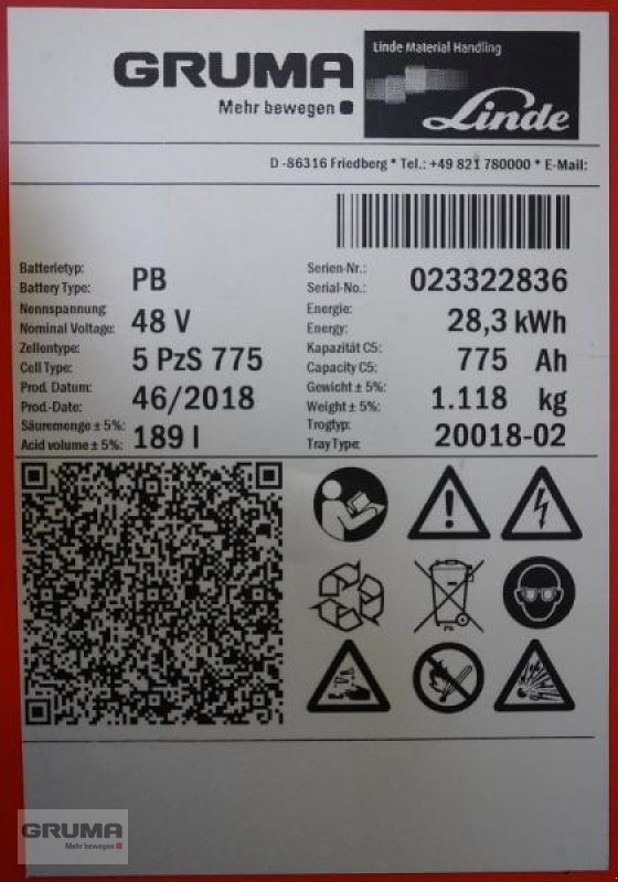 Sonstige Teile tip Gruma 48 Volt 5 PzS 775 Ah, Gebrauchtmaschine in Friedberg-Derching (Poză 5)