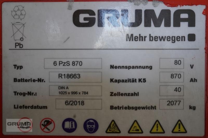 Sonstige Teile typu Gruma 80 Volt 6 PzS 870 Ah, Gebrauchtmaschine v Friedberg-Derching (Obrázek 5)