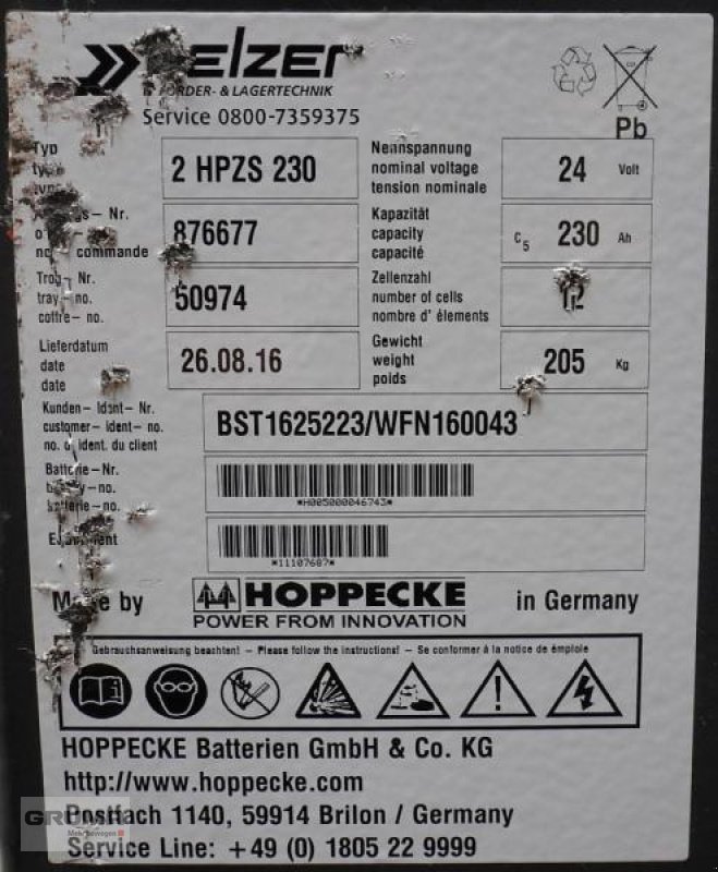 Sonstige Teile typu Hoppecke  24 Volt 2 PzS 230 Ah, Gebrauchtmaschine w Friedberg-Derching (Zdjęcie 5)